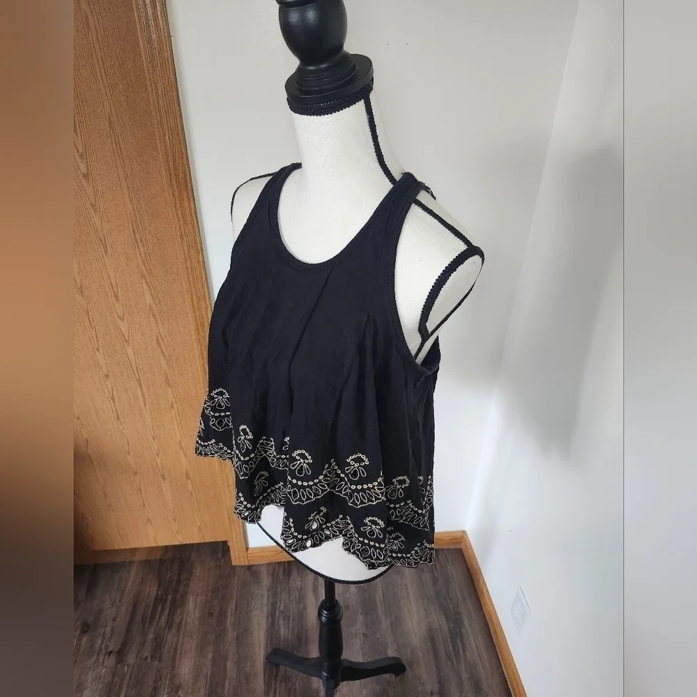 Free People Toosaloosa Slub Attina Boho Cut Out Tank Top Shirt